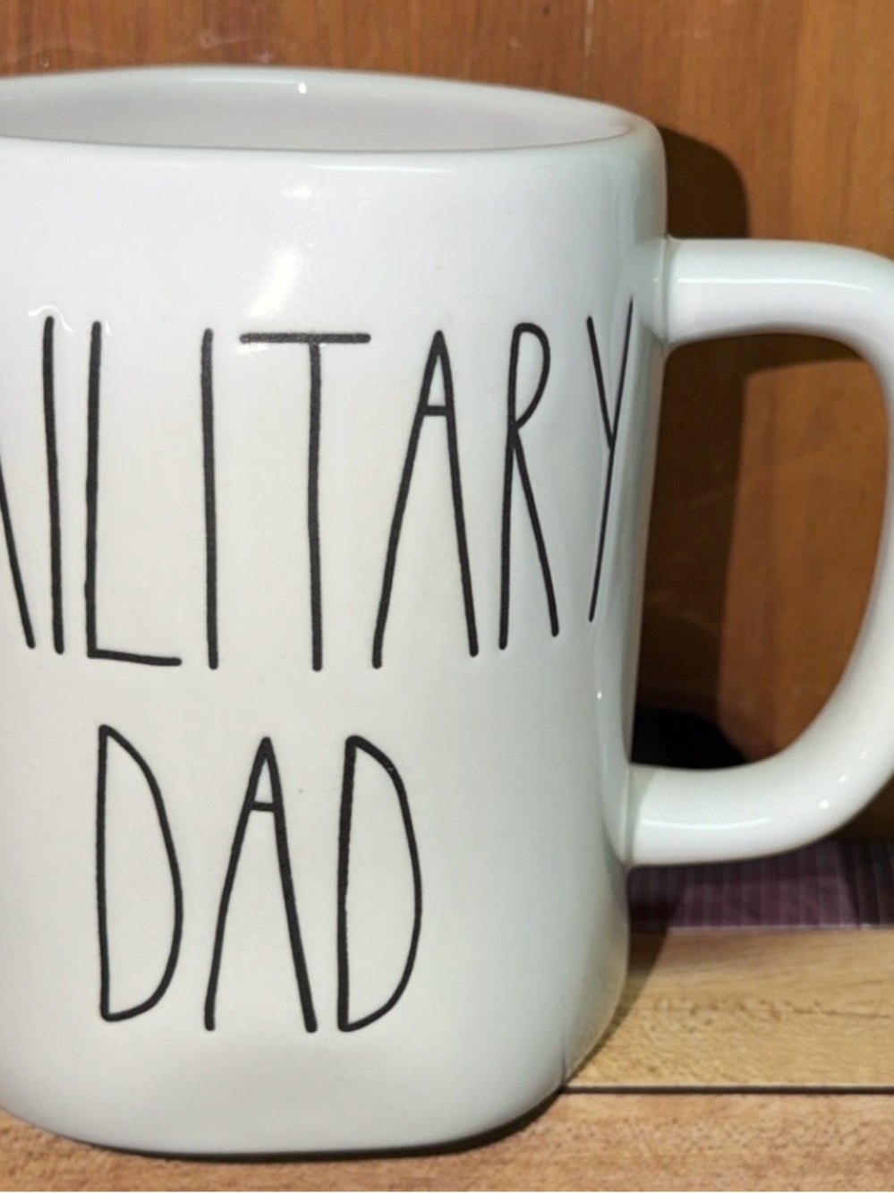 Rae Dunn White Ceramic "MILITARY DAD" Coffee Mug